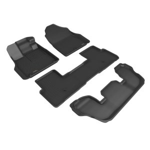Honda Pilot Floor Mat Set - Front + 2nd Row + 3rd Row - 3D MAXpider - Kagu Full Set - Black - `23-`24